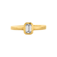 'The Heirloom' 18ct Gold Emerald 0.5ct Natural Diamond Bezel Engagement Ring