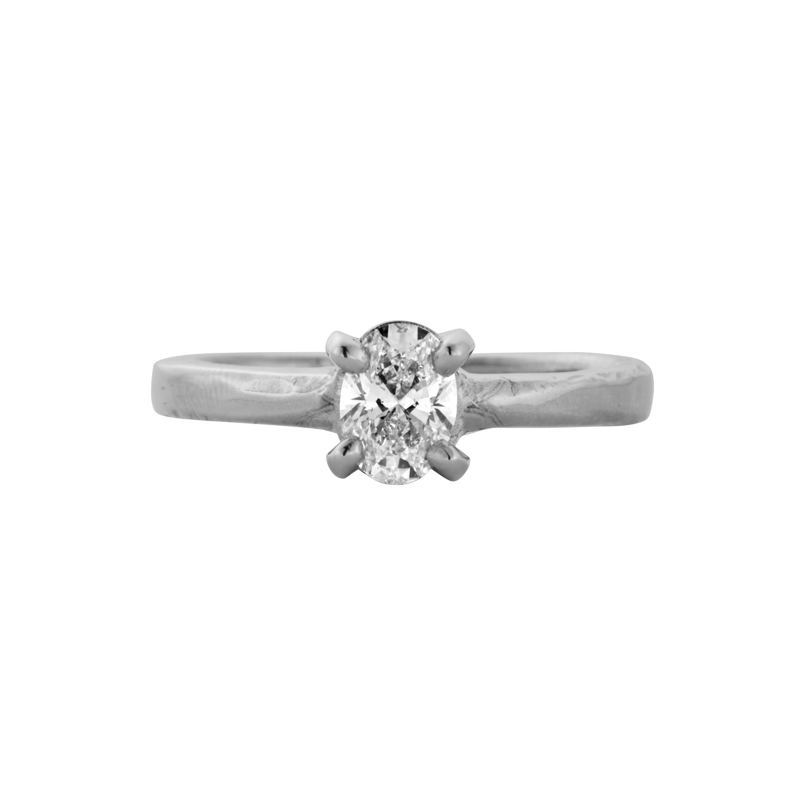 'The Story' Platinum Oval 0.5ct Natural Diamond Claw Engagement Ring