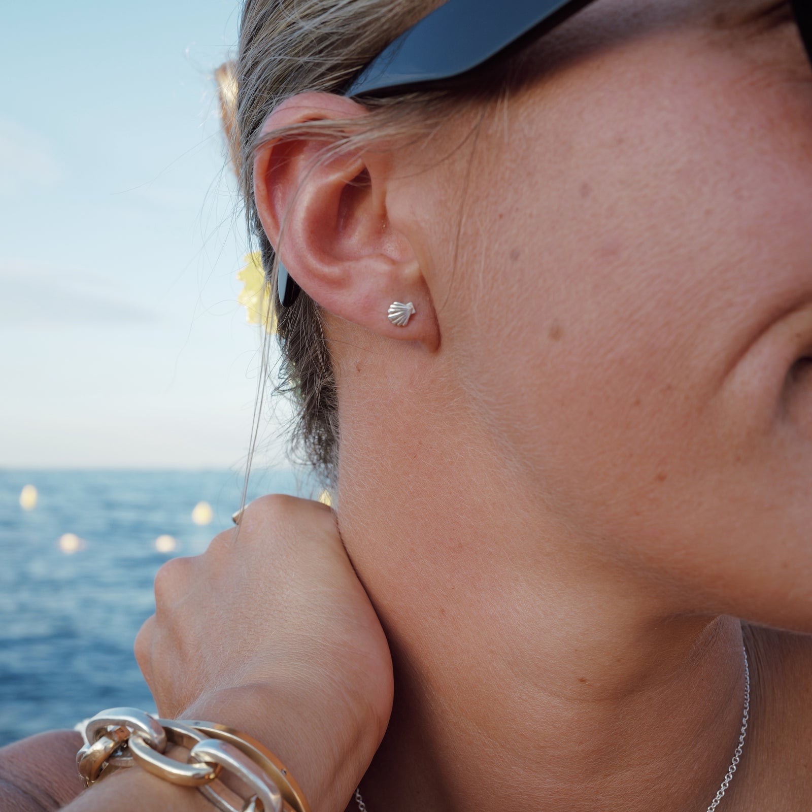 Silver Tiny Scallop Shell Ear Charm
