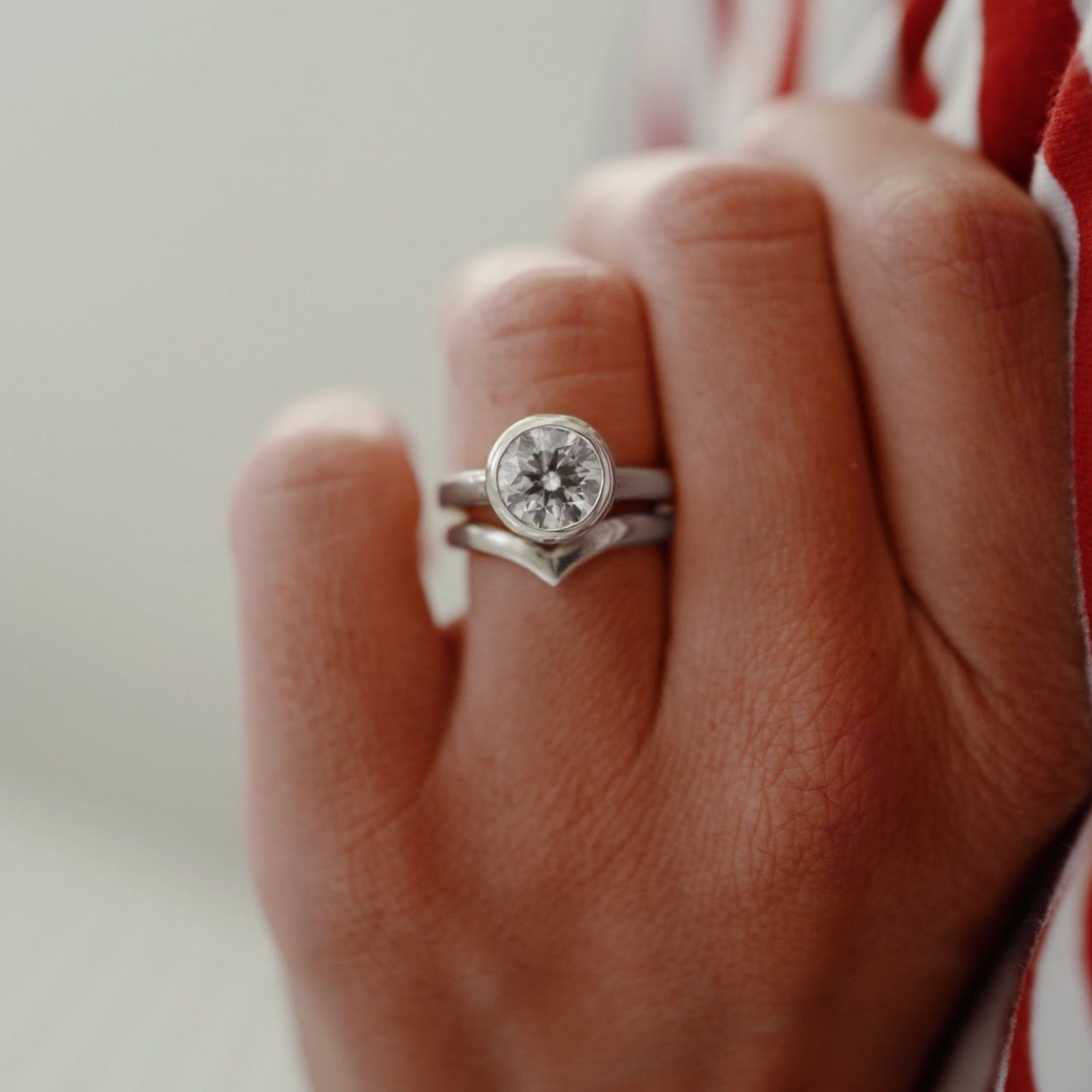 'The Eternity' 18ct White Gold Round 2ct Lab Grown Diamond Bezel Engagement Ring
