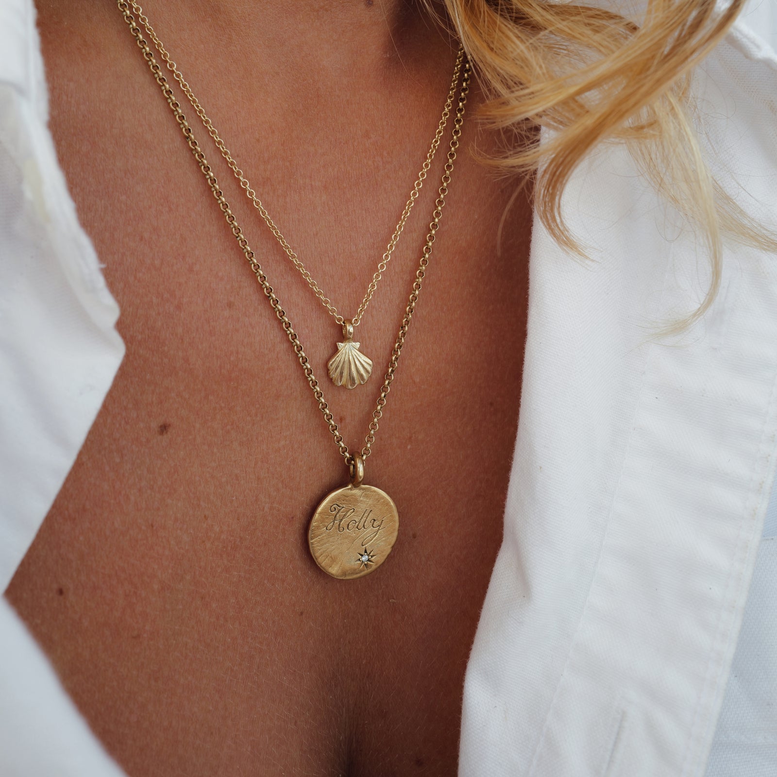 Gold Scallop Shell Necklace