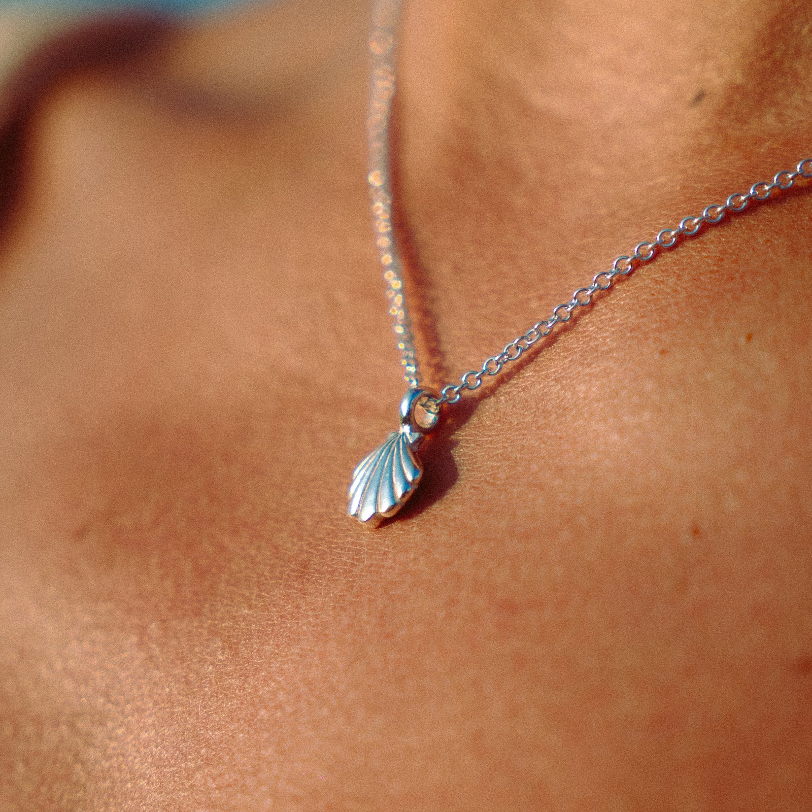 Silver Scallop Shell Necklace