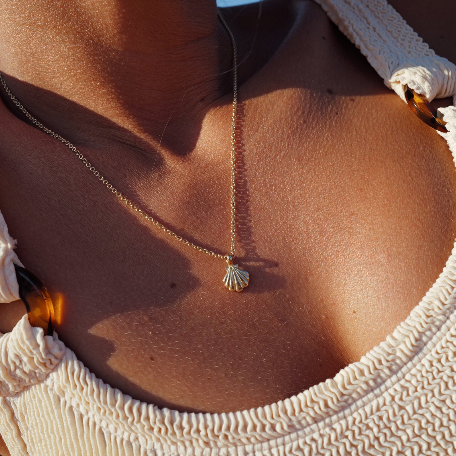 Gold Scallop Shell Necklace