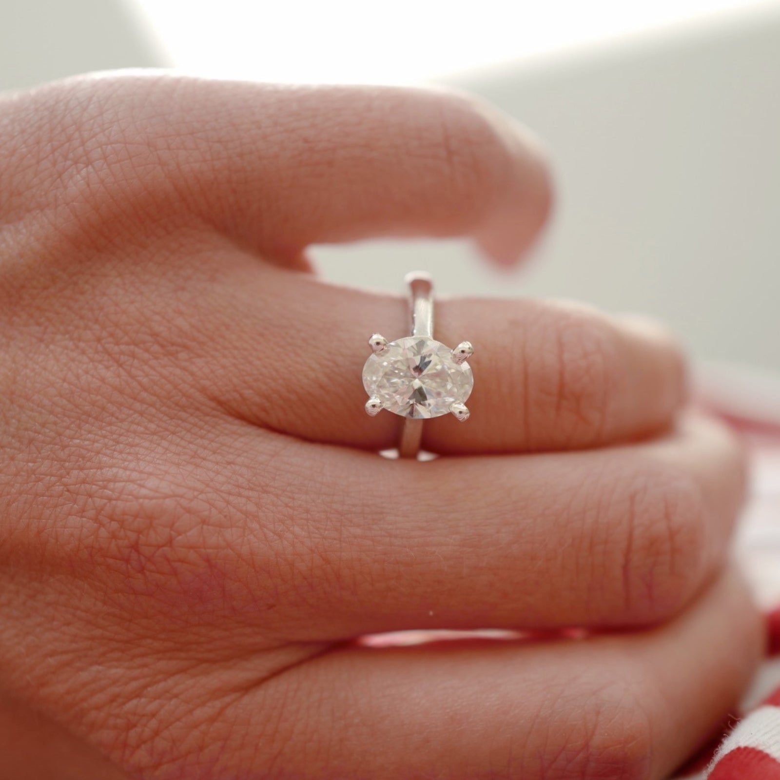 'The Story' 18ct White Gold Oval 2ct Lab Grown Diamond Claw Engagement Ring