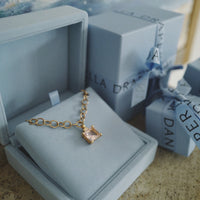 MILENA Gold Morganite & Diamond Pendant Necklace