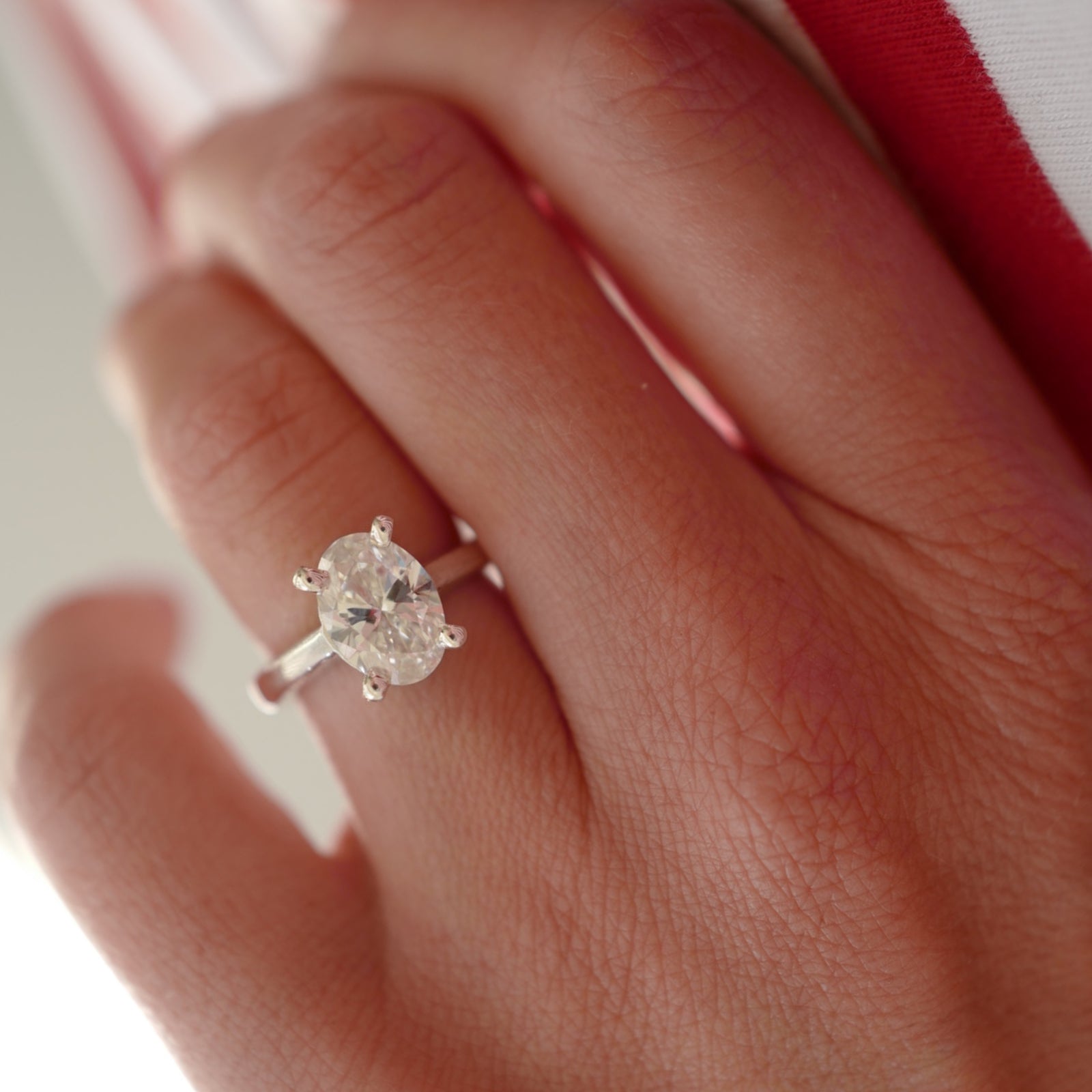 'The Story' 9ct White Gold Oval 2ct Lab Grown Diamond Claw Engagement Ring