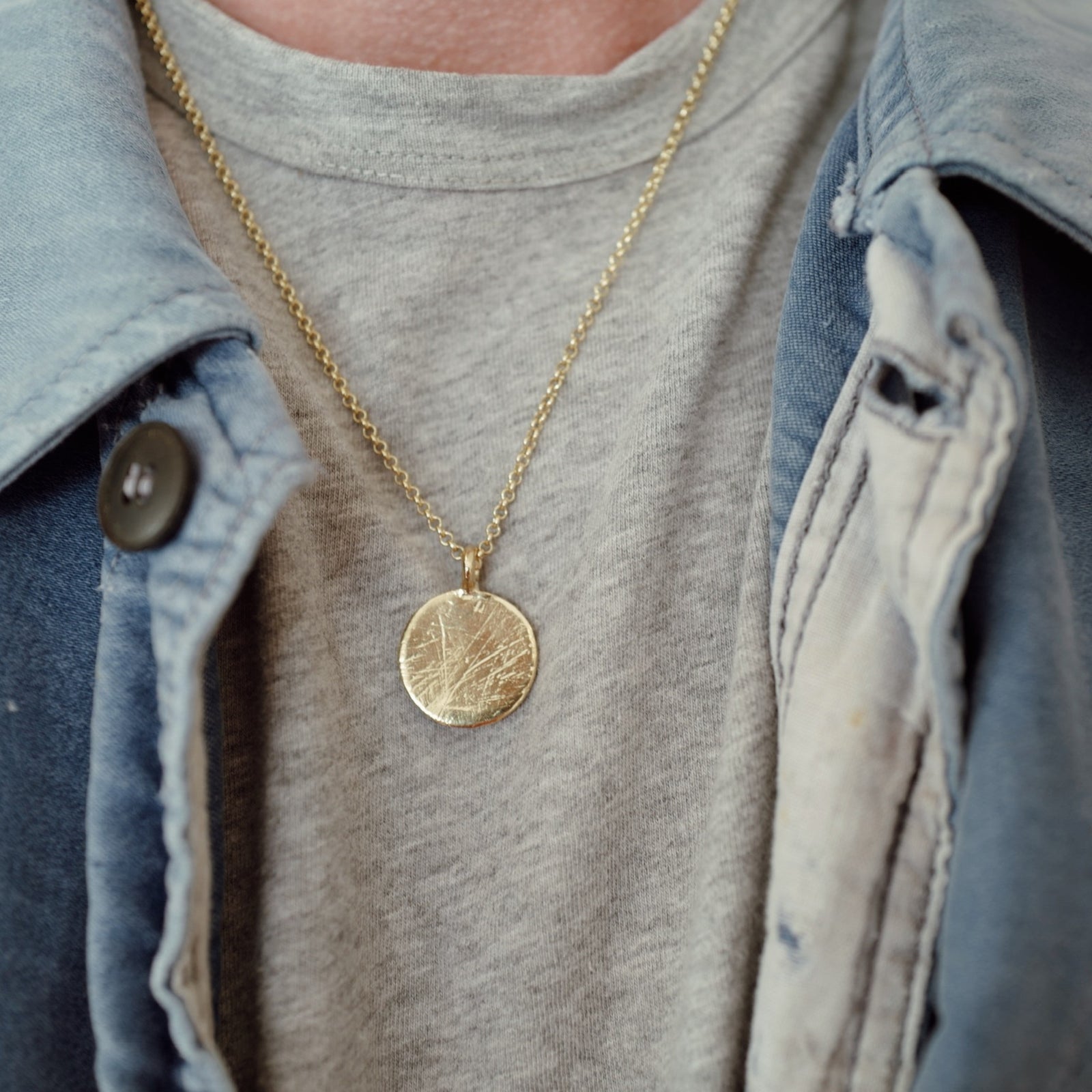 Gold Large Moon Necklace