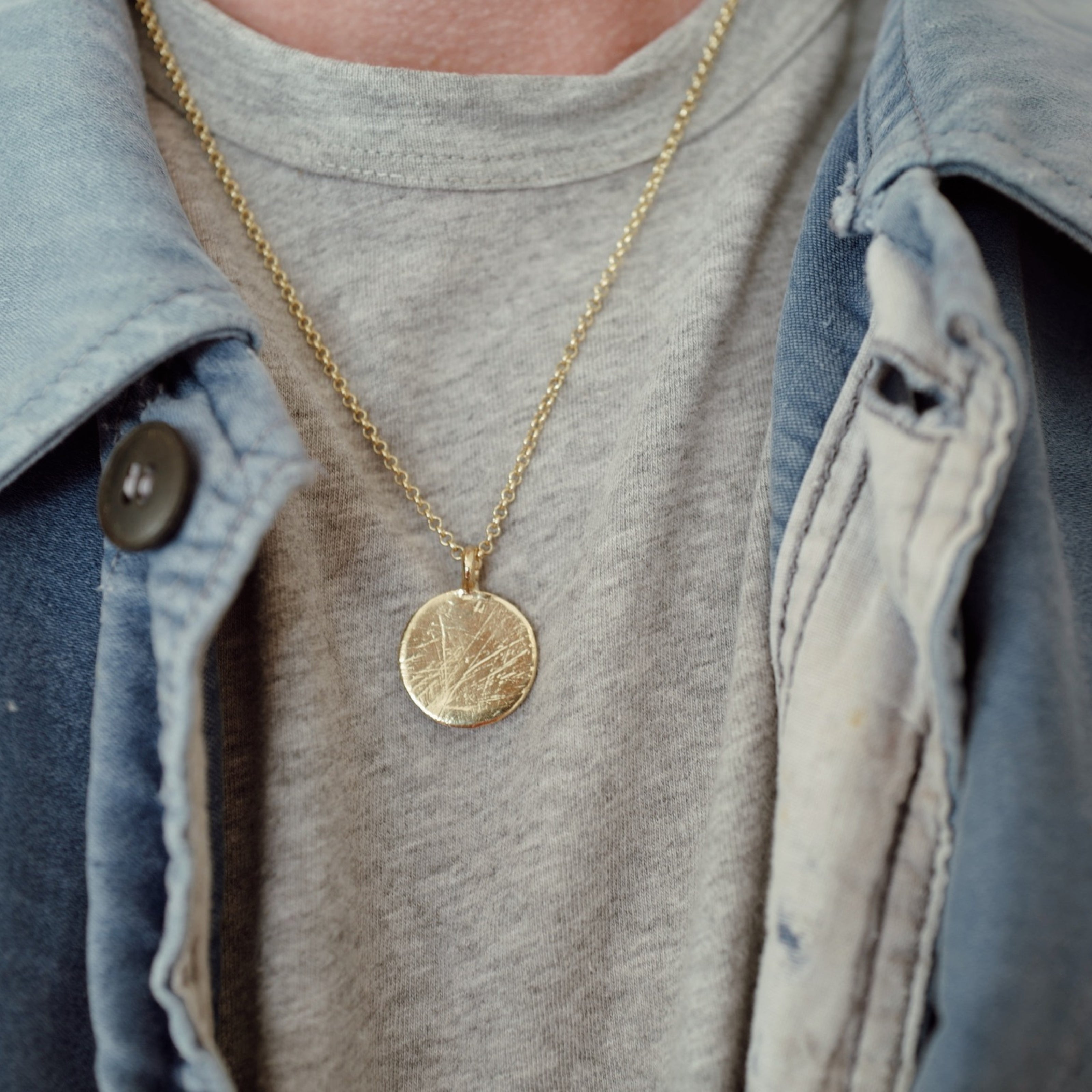 Gold Large Moon Necklace