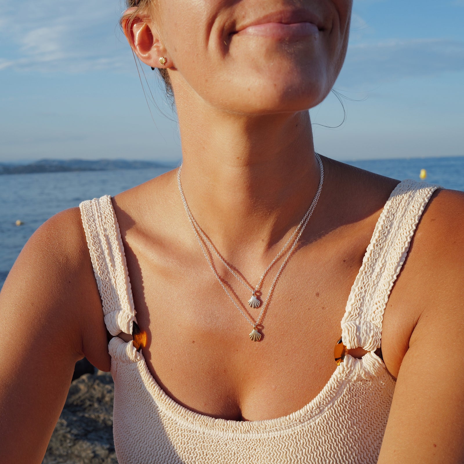 Silver & Gold Scallop Shell Necklace