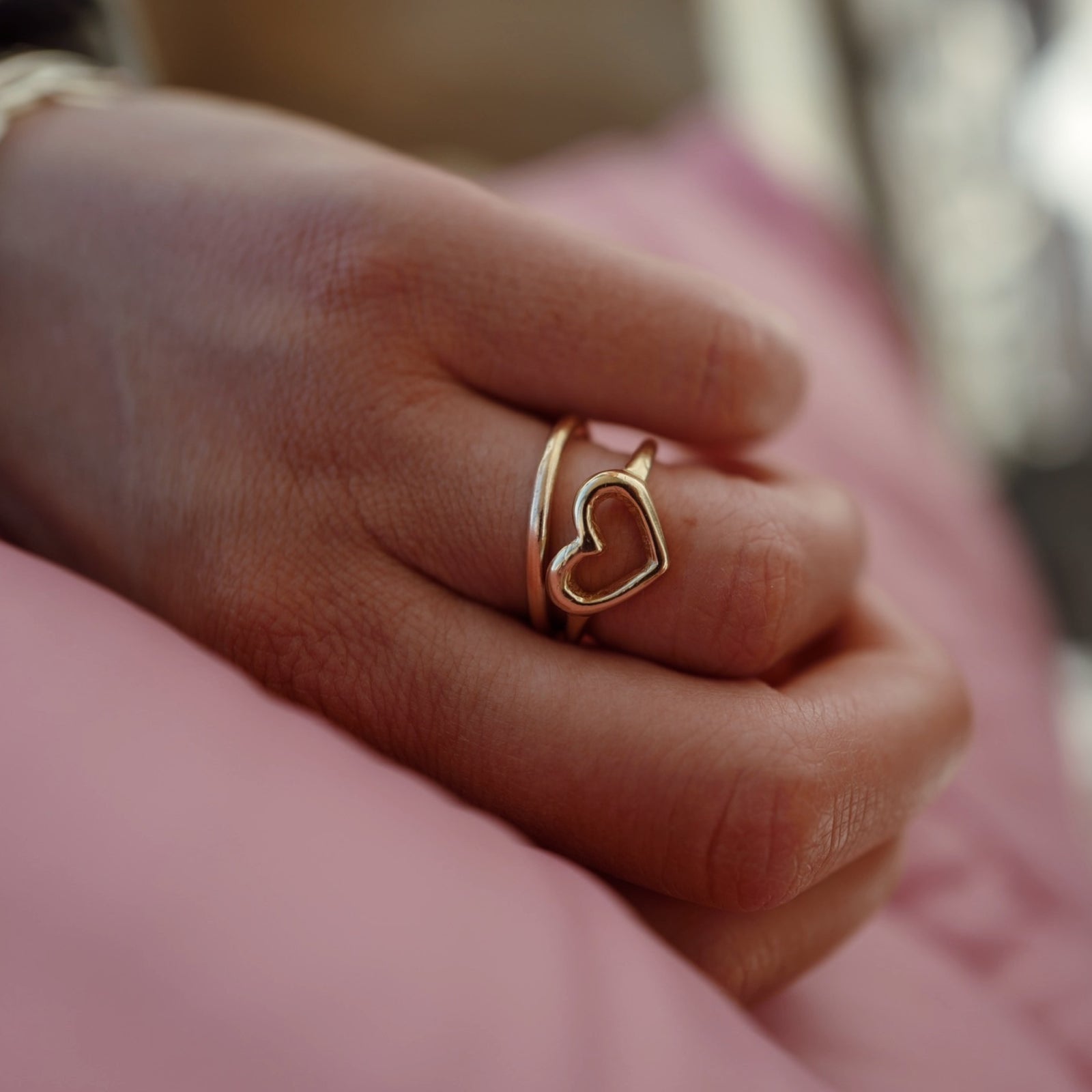 Gold Open Heart Ring