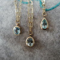SKYE Gold Zimbaqua Aquamarine Tiny Trace Chain Necklace