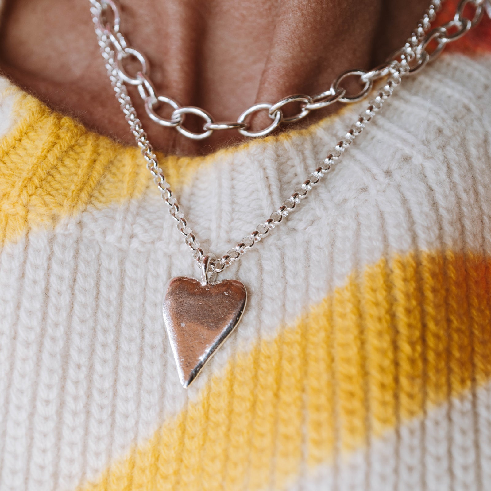 Silver Maxi Heart Necklace