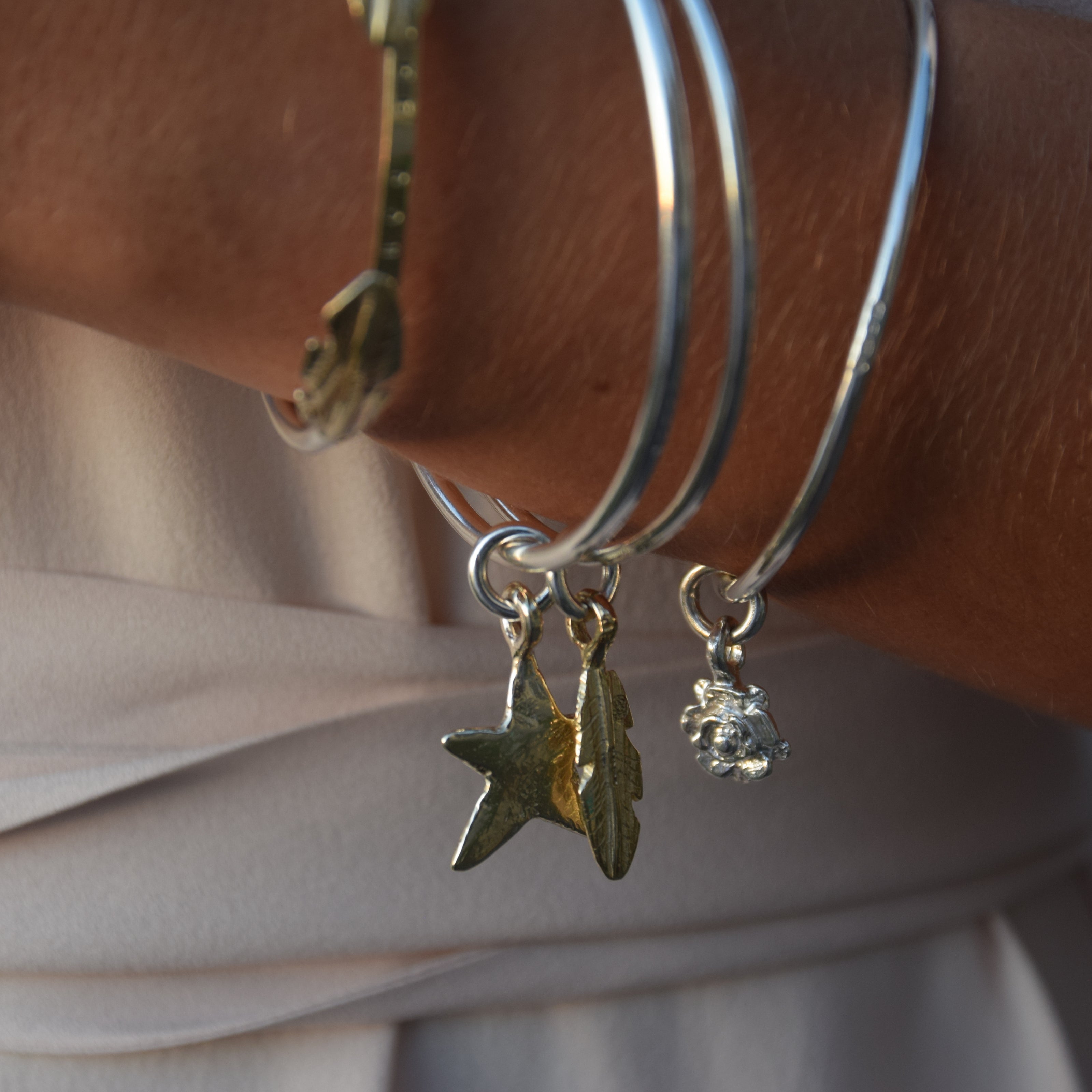 Silver & Gold Maxi Star Bangle