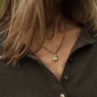 RHEA Gold Beryl Trace Chain Necklace