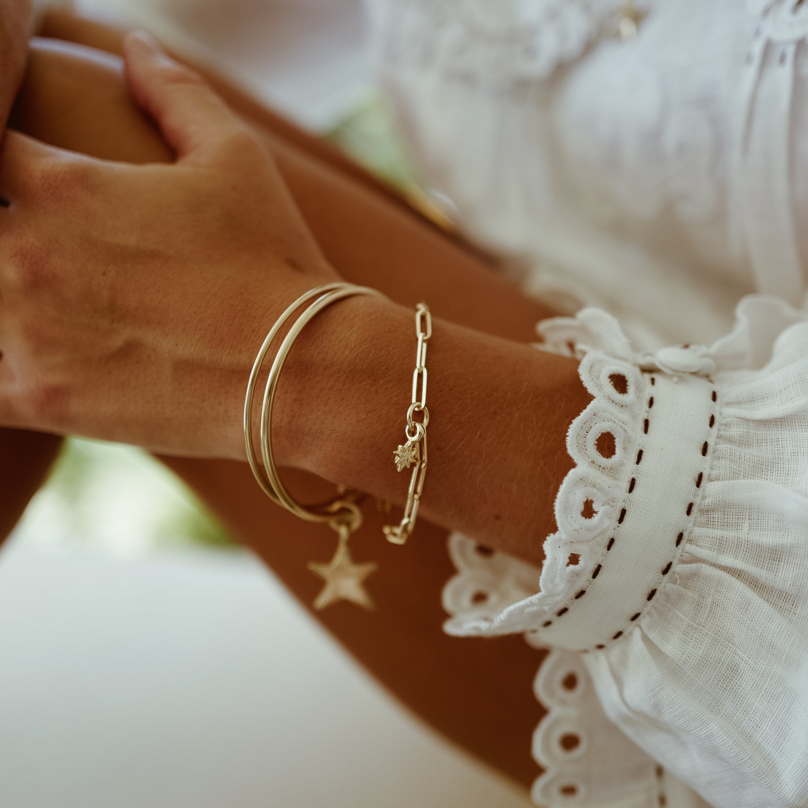 Silver Baby North Star Trace Chain Bracelet