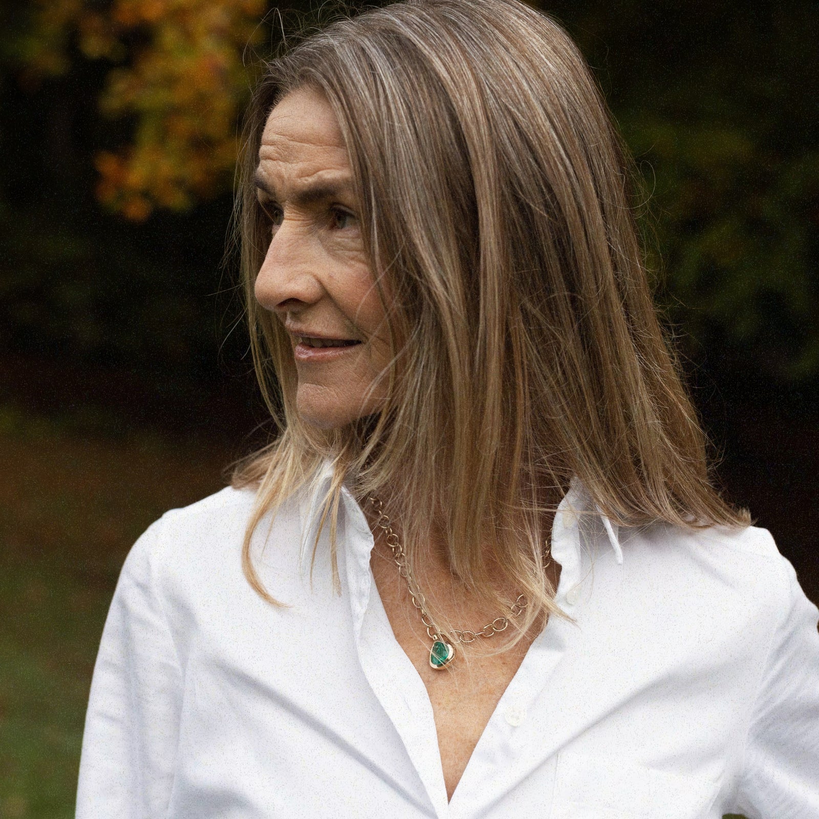 ELOWYNN Gold Pear Emerald Necklace