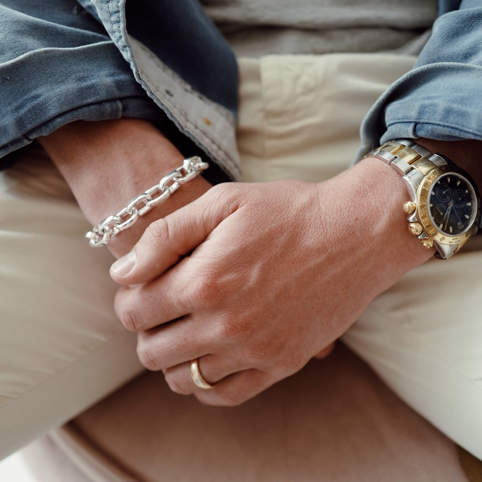 Men's Silver Mini Monaco Bracelet