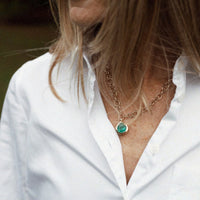 ELOWYNN Gold Pear Emerald Necklace