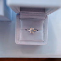 'The Heirloom' 9ct White Gold Emerald 2ct Lab Grown Diamond Claw Engagement Ring