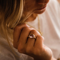 Gold Amethyst Baby Treasure Ring