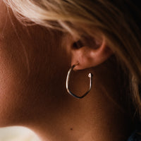 Silver Maxi Cupid Hoop Earrings