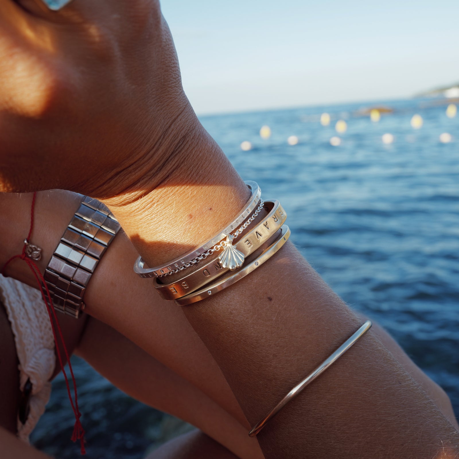 Silver Scallop Shell Chain Bracelet