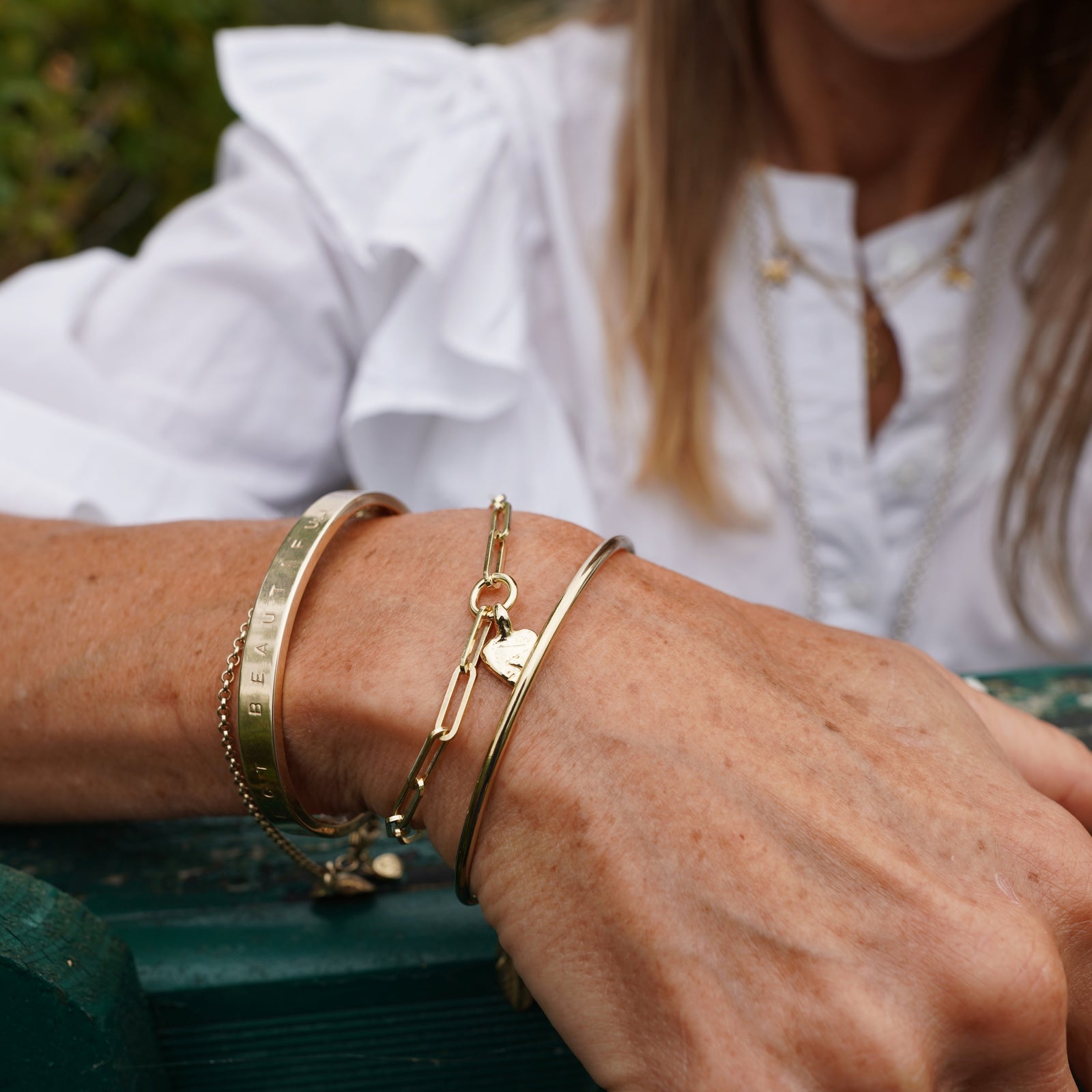 Gold Baby Heart Trace Chain Bracelet