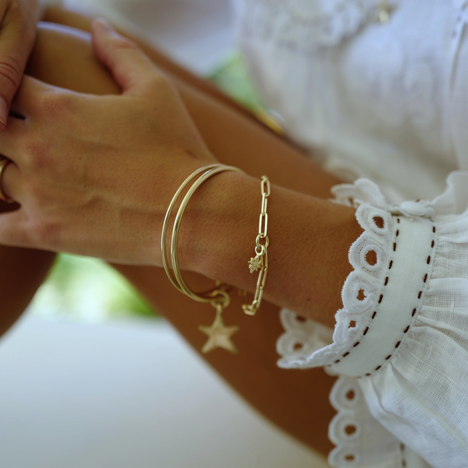 Gold Baby North Star Trace Chain Bracelet