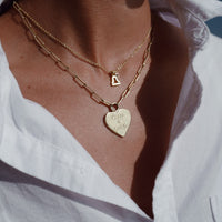 Gold Keeper's Heart Trace Chain Necklace