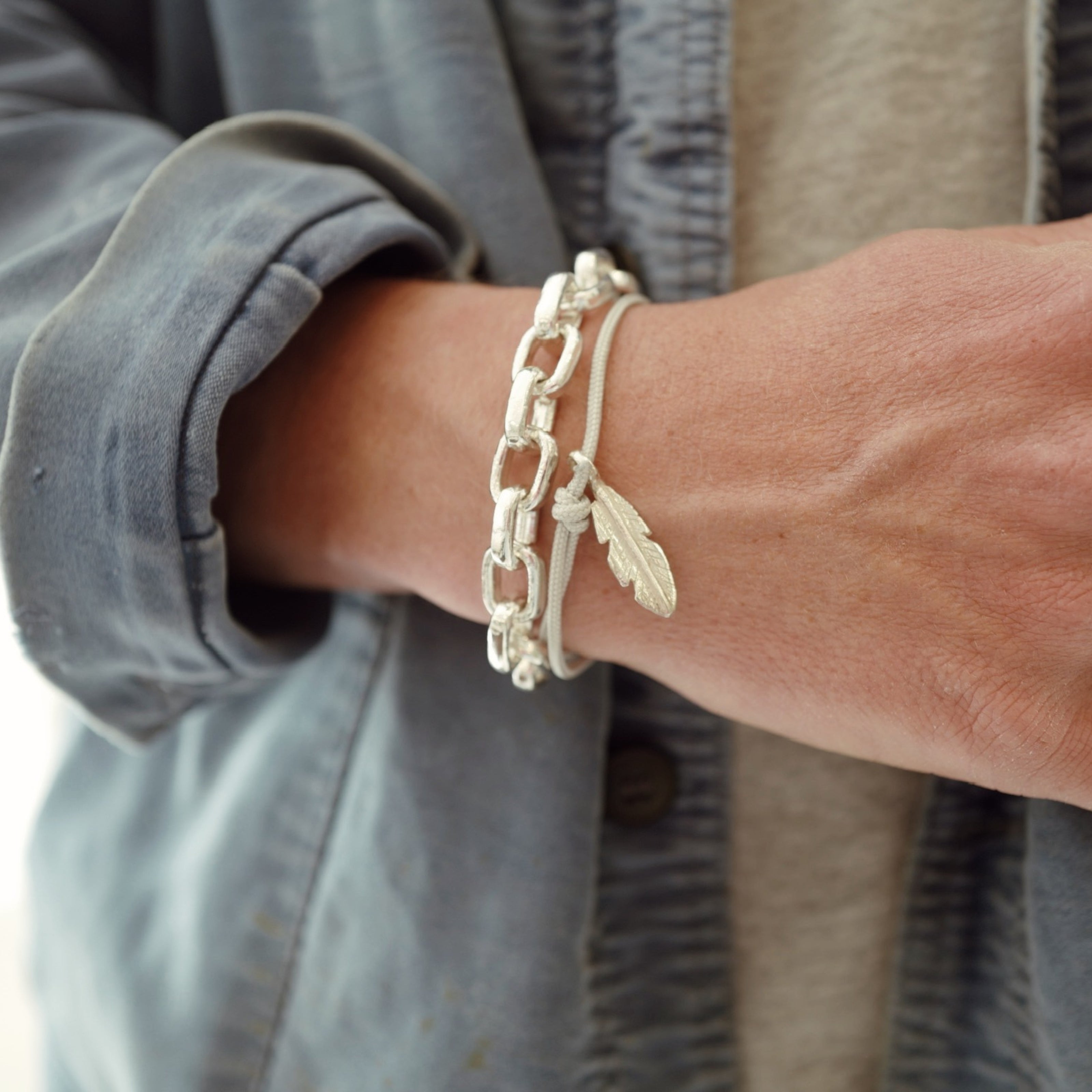 Silver Medium Feather Sailing Rope