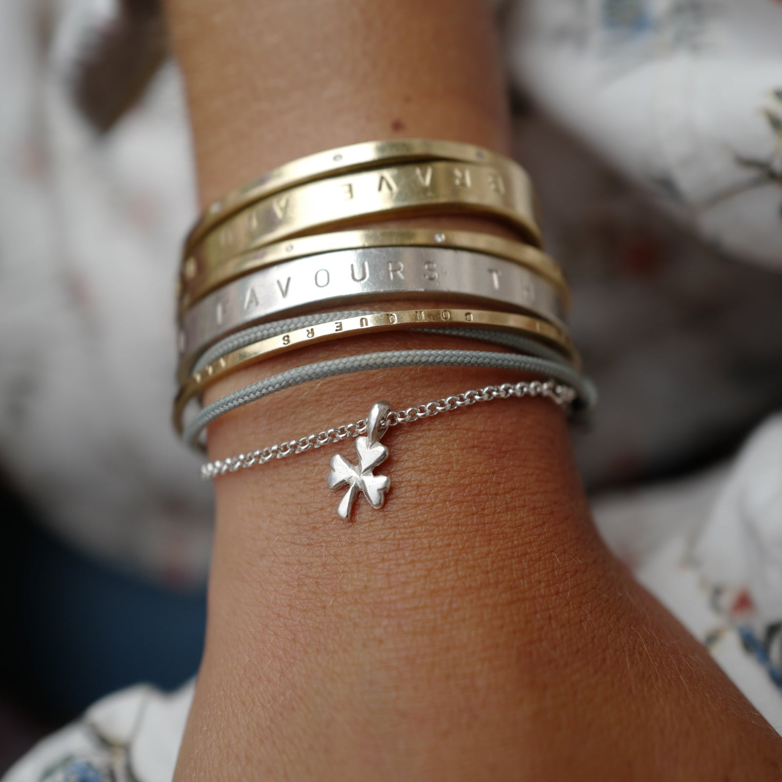 Silver Baby Shamrock Chain Bracelet