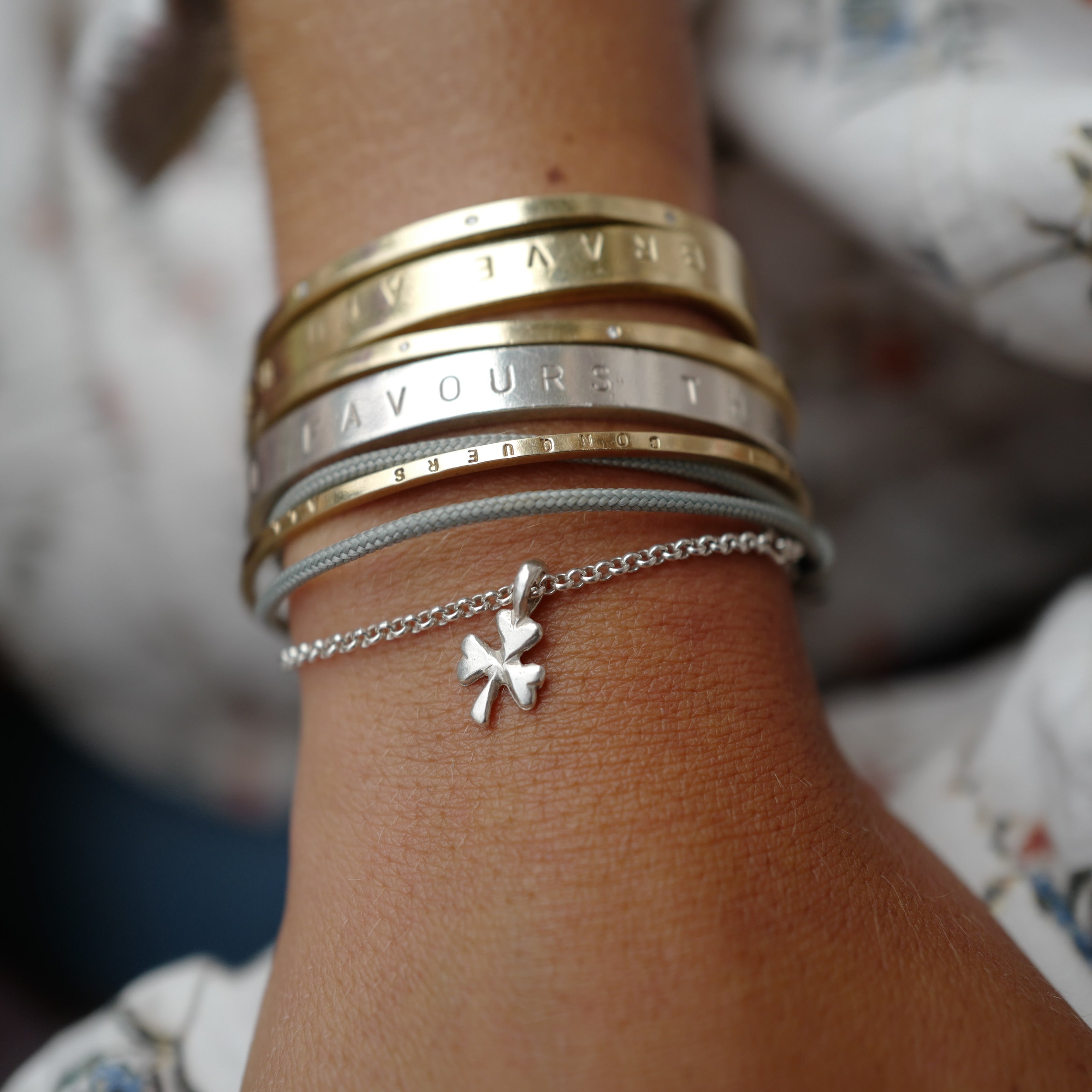 Silver Baby Shamrock Chain Bracelet