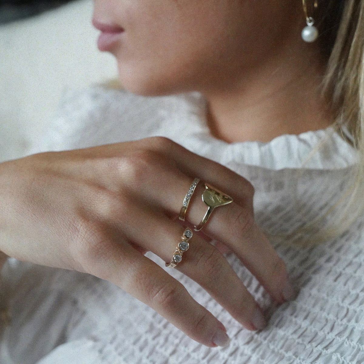 Gold Diamond Trinity Ring