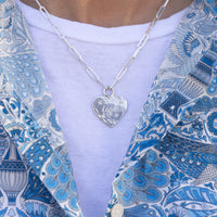 Silver 'Starry Night' Keeper's Heart Trace Chain Necklace