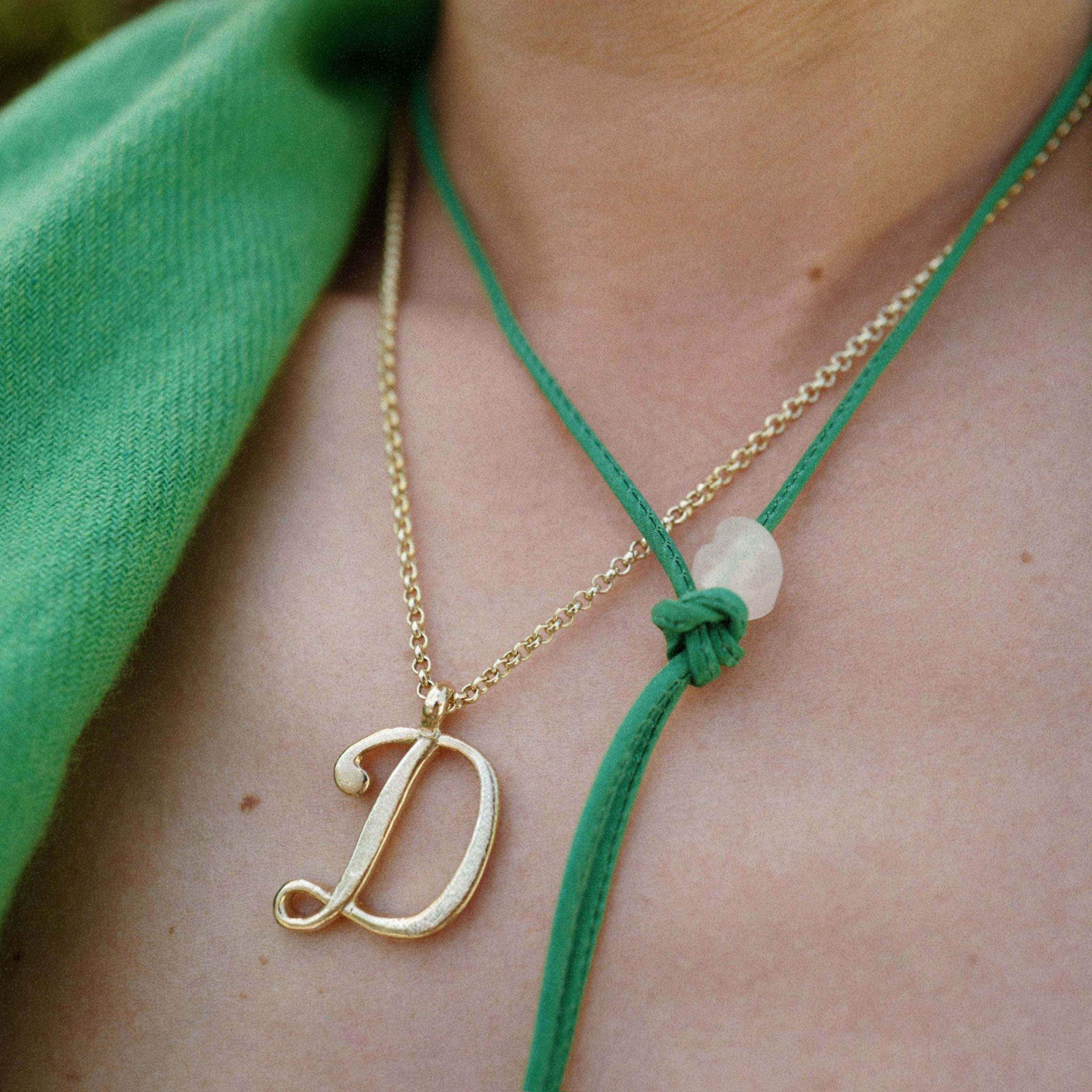Gold Large Letter Necklace