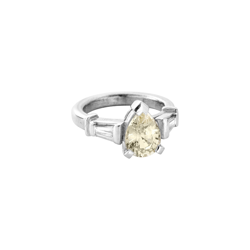 SOLANA White Gold Yellow Sapphire & Diamond Ring