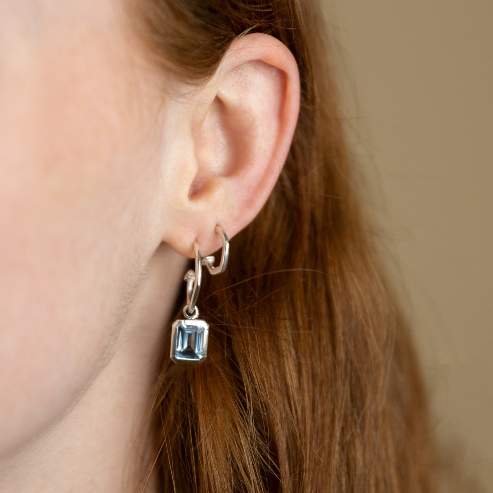 Silver Juno Blue Topaz Earring Charms