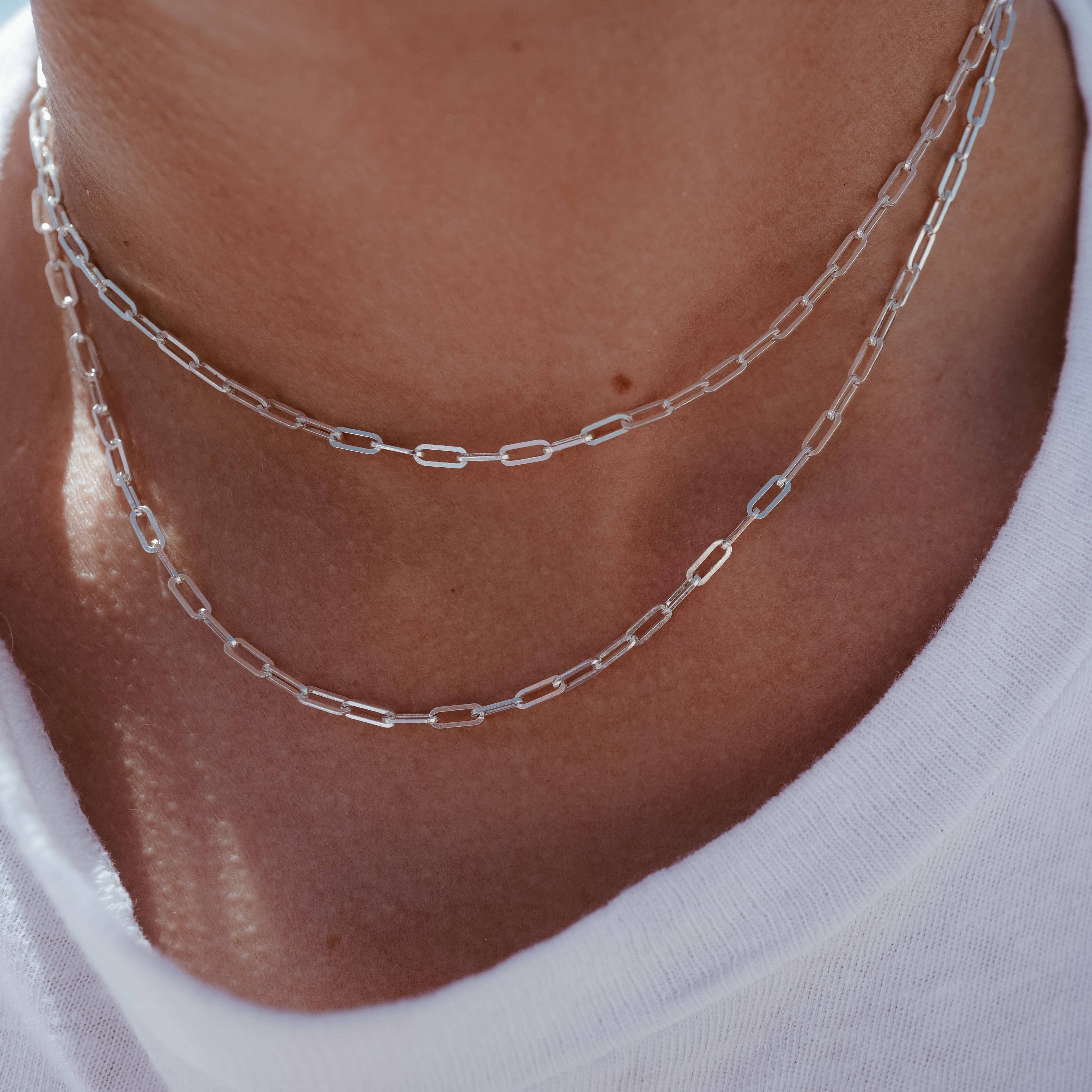 Silver Tiny Trace Chain Necklace – Daniella Draper