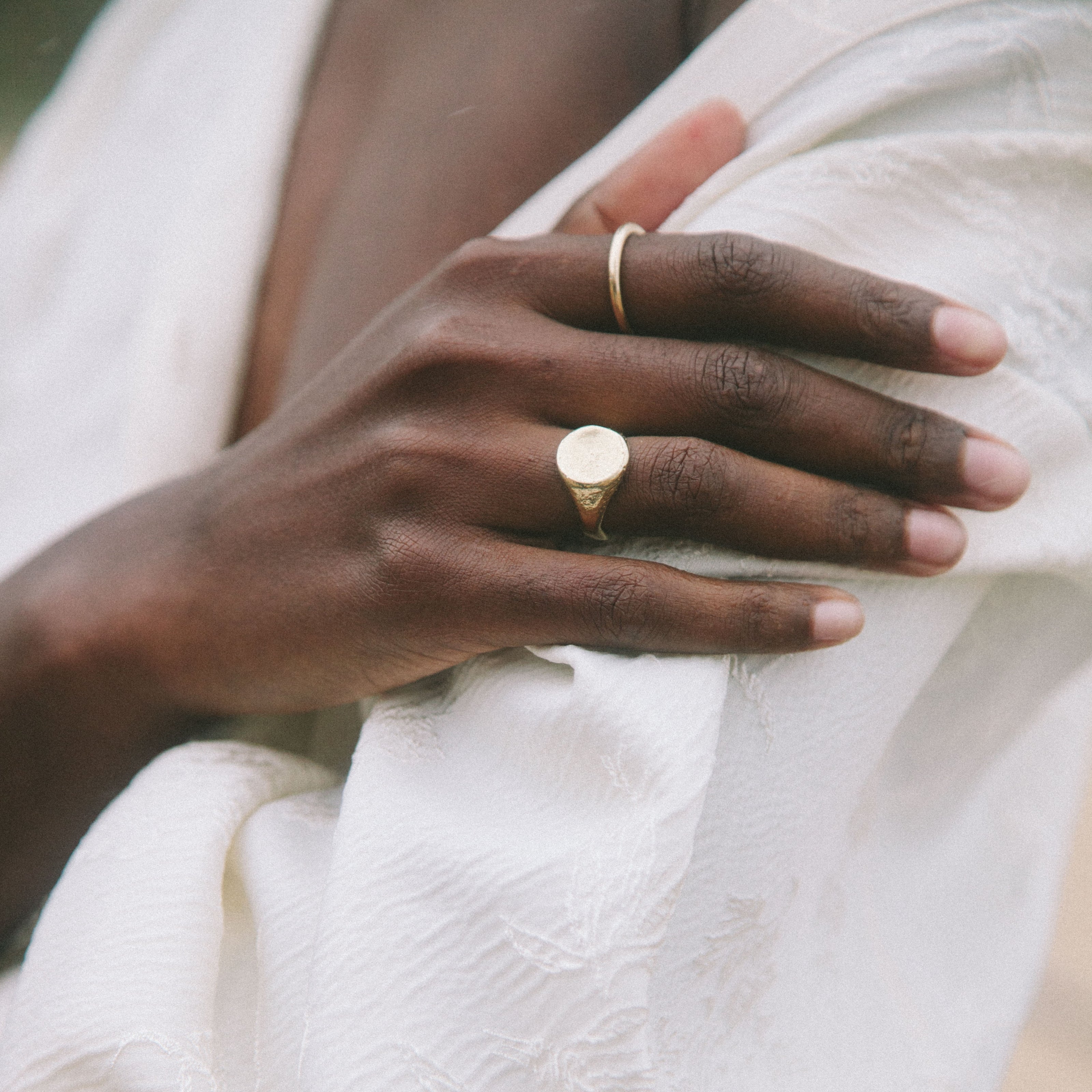 Gold Round Signet Ring