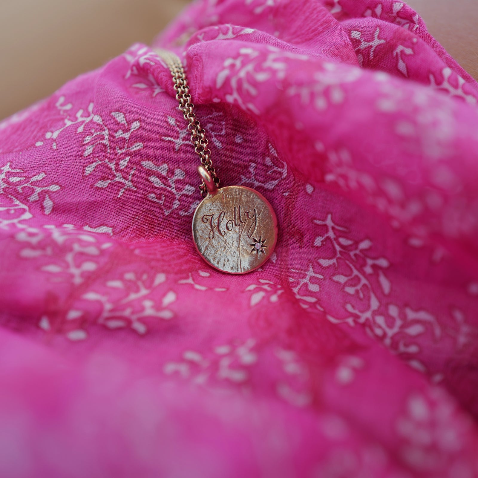 Personalised Gold Diamond Midnight Moon Necklace