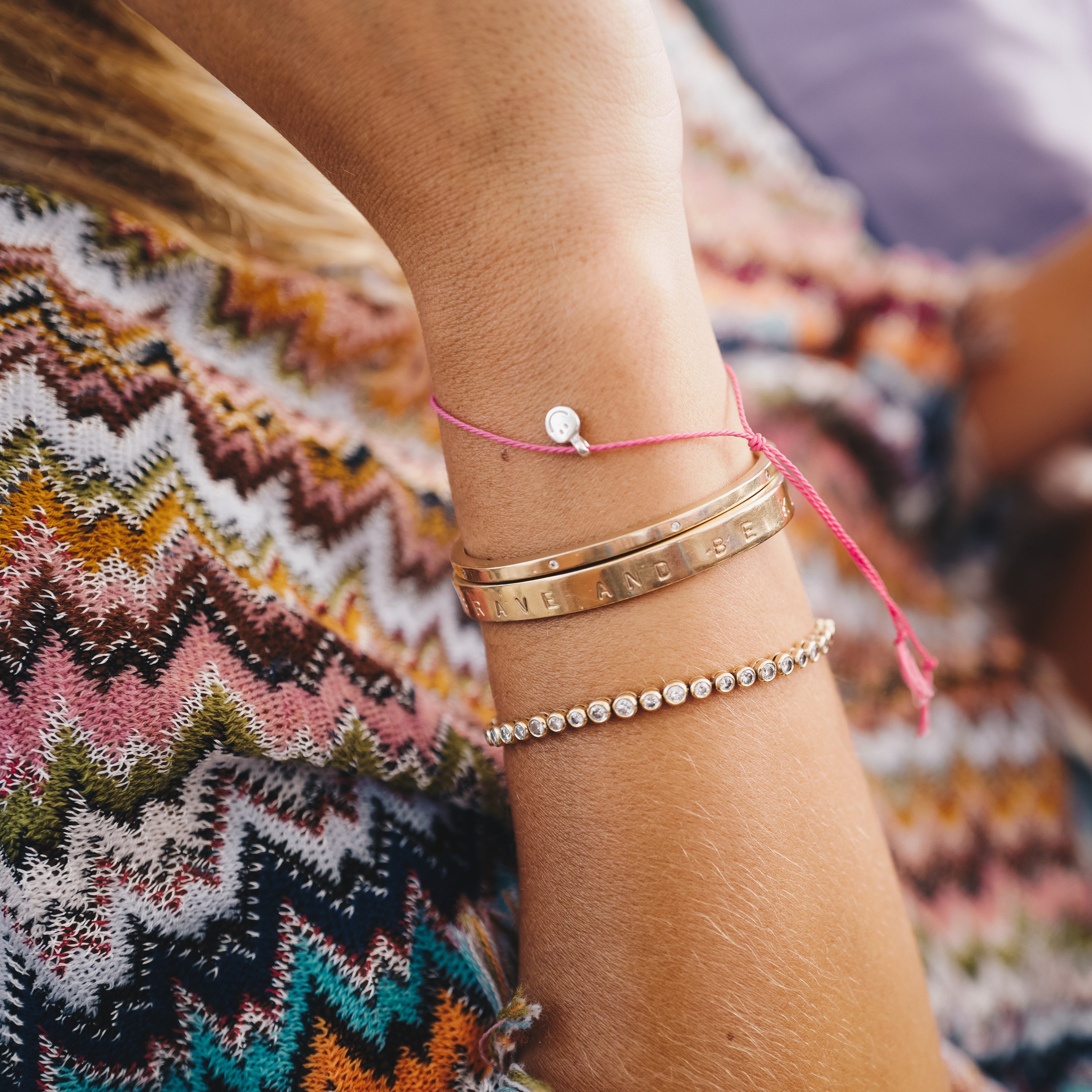 Silver Smiley Face Cord Bracelet