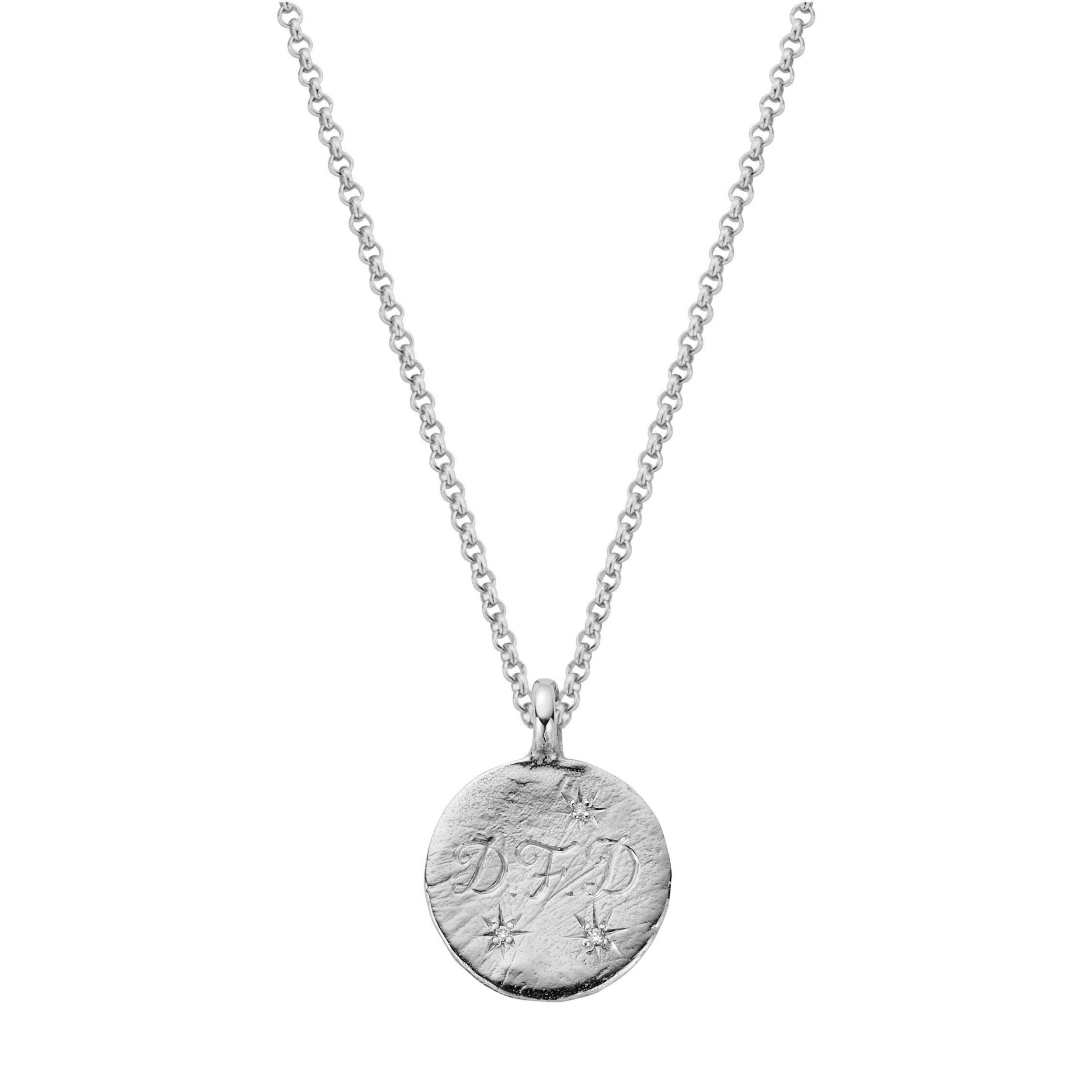 Silver Trio Diamond Midnight Moon Necklace