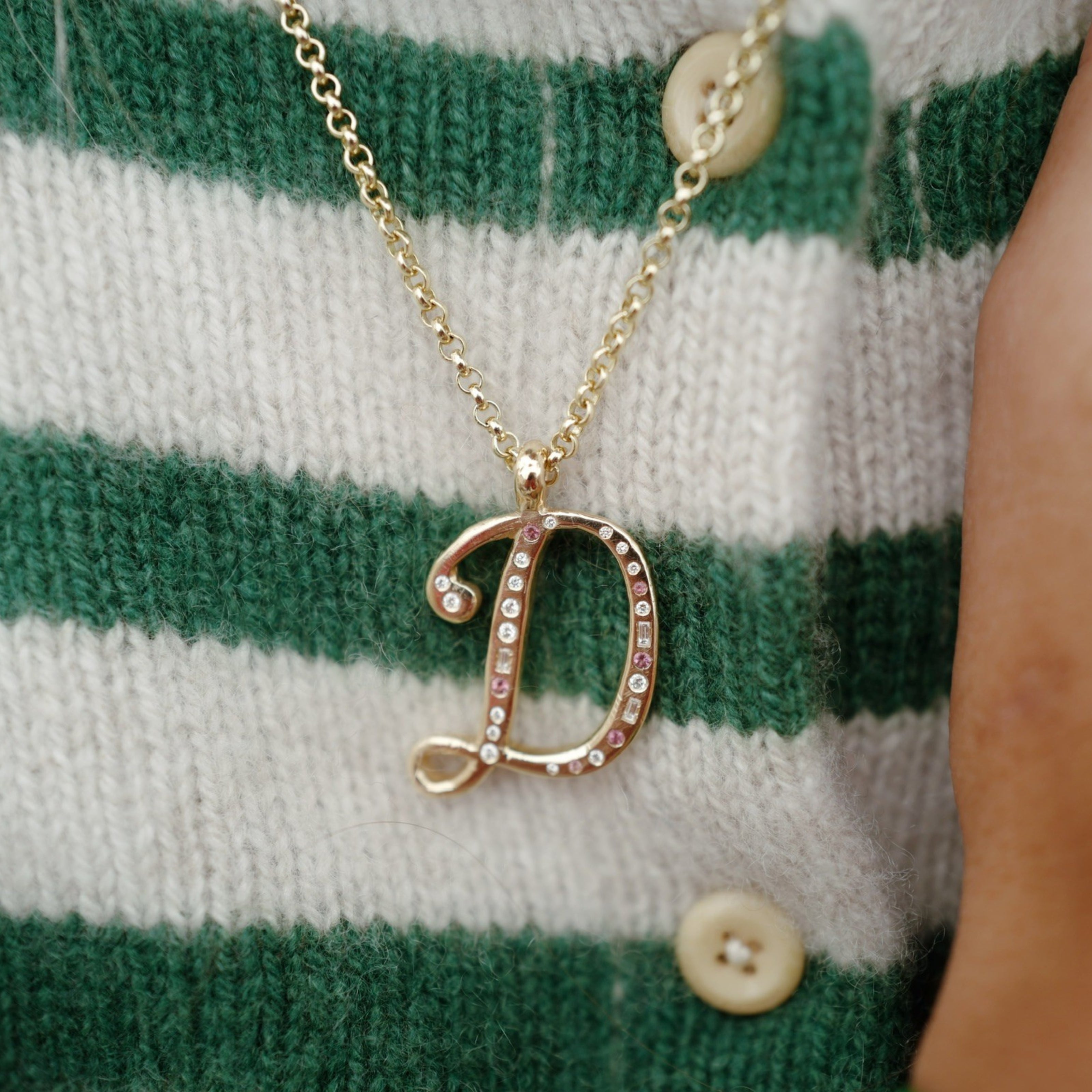 Gold Large Letter Necklace