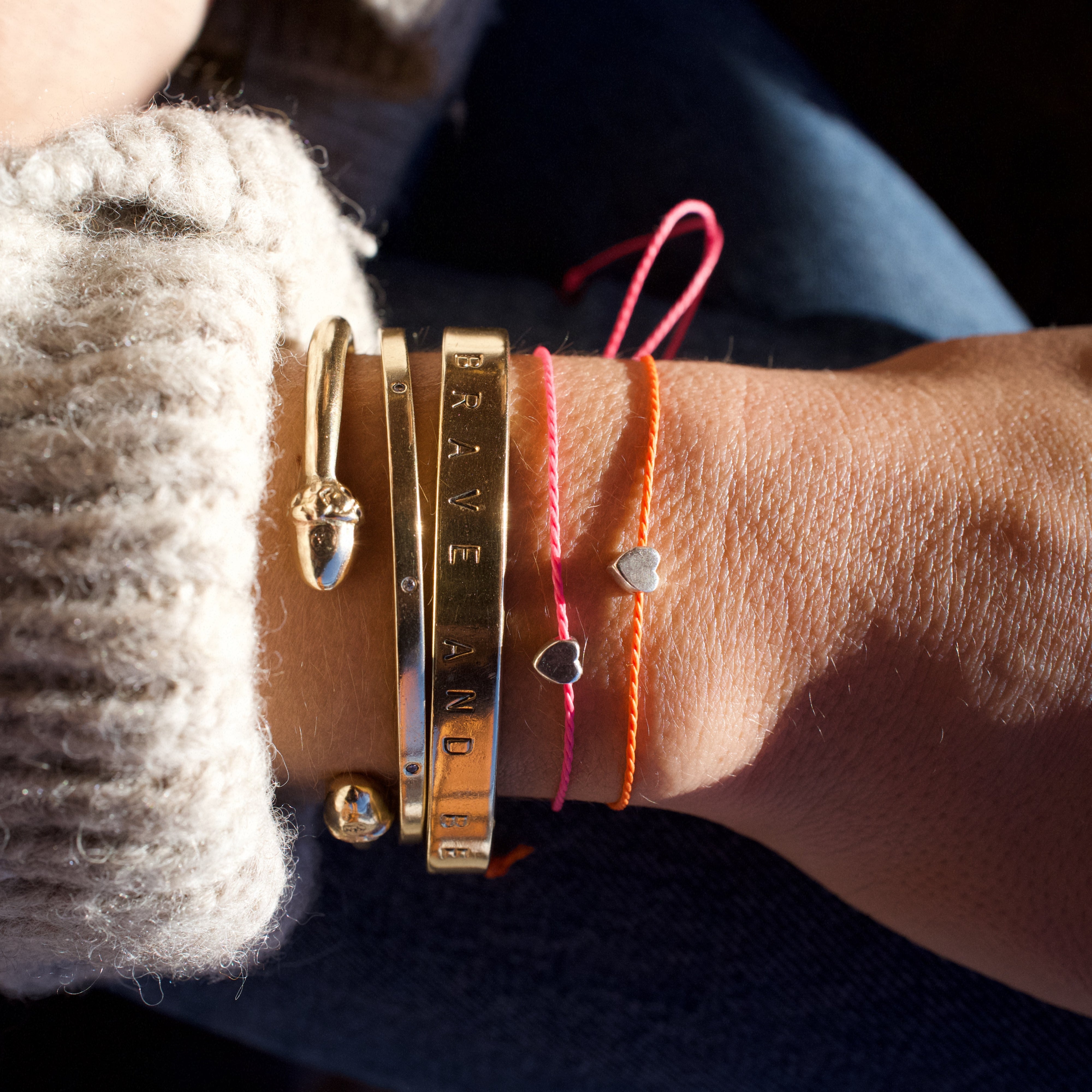 Silver Tiny Heart Cord Bracelet | Daniella Draper | Boldly British