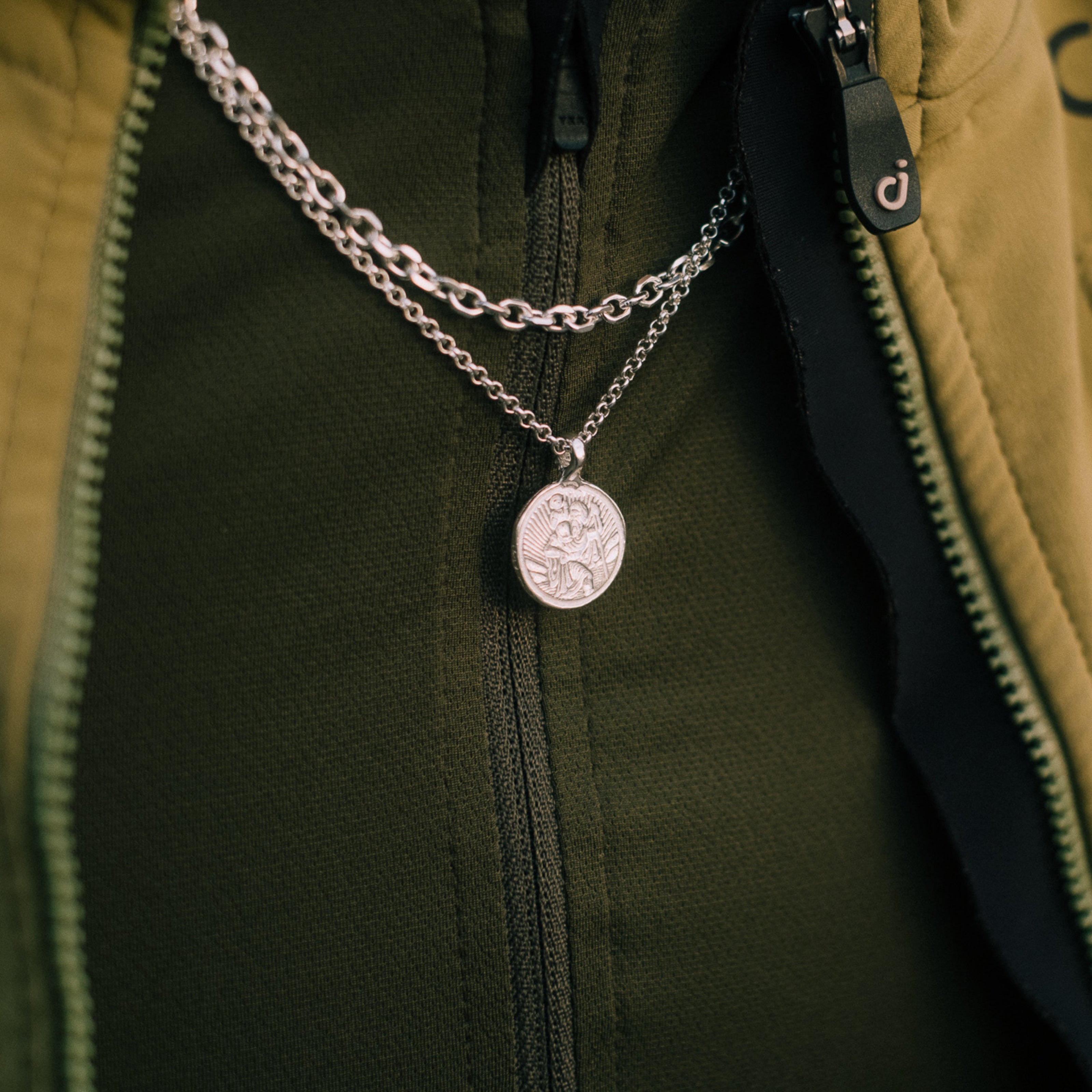 Silver Medium St Christopher Necklace