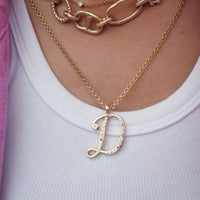 Gold Large Letter Necklace