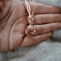 ROSALYN Gold Pink Tourmaline & Diamond Necklace