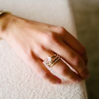 Gold Rose Quartz Claw Ring