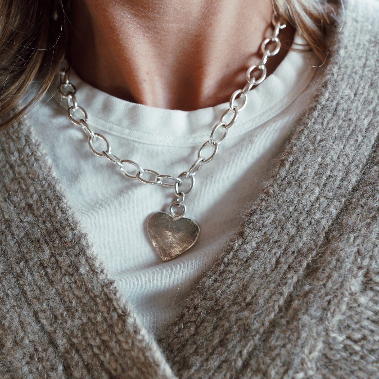 Silver Luxury Keeper's Heart Necklace