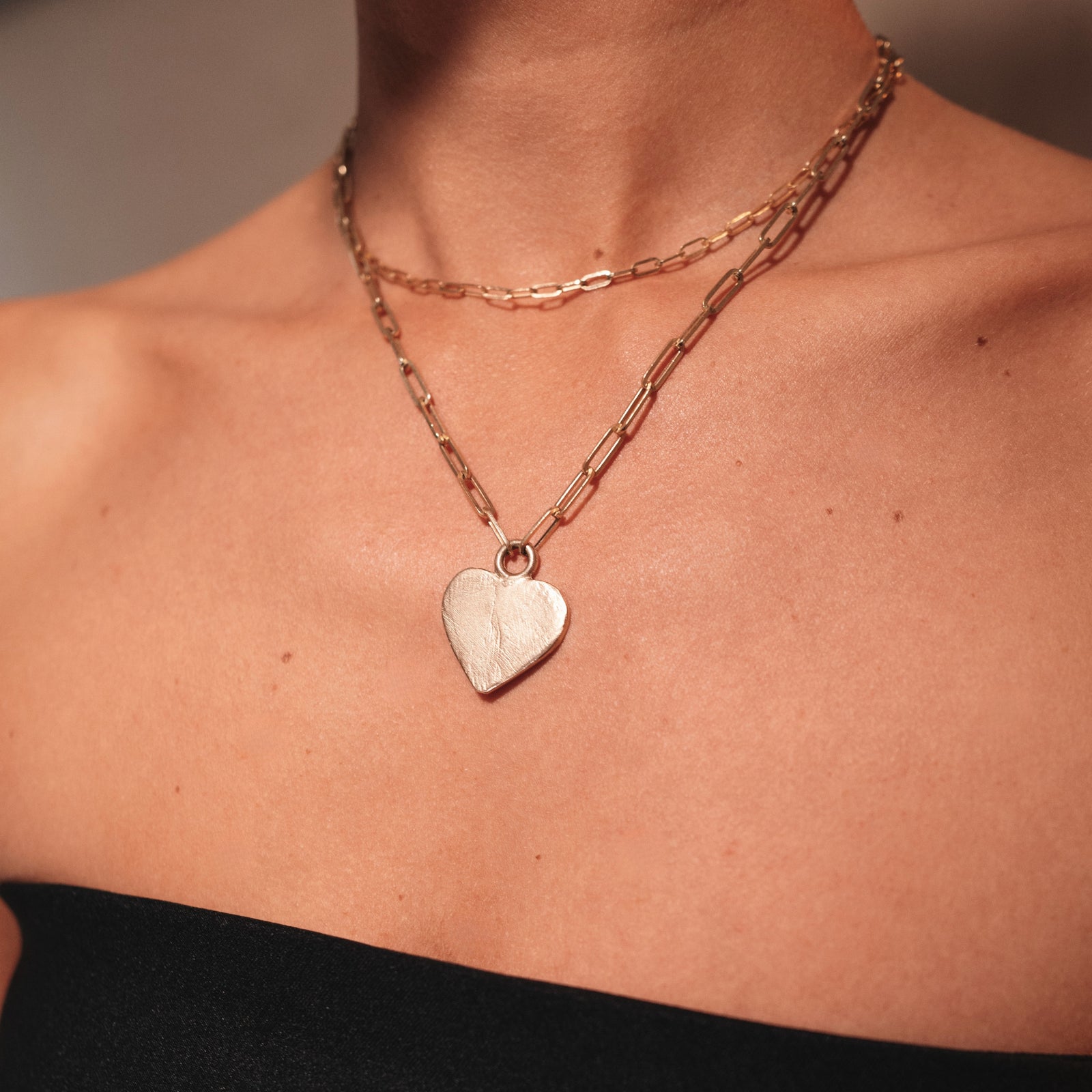 Gold Keeper's Heart Trace Chain Necklace